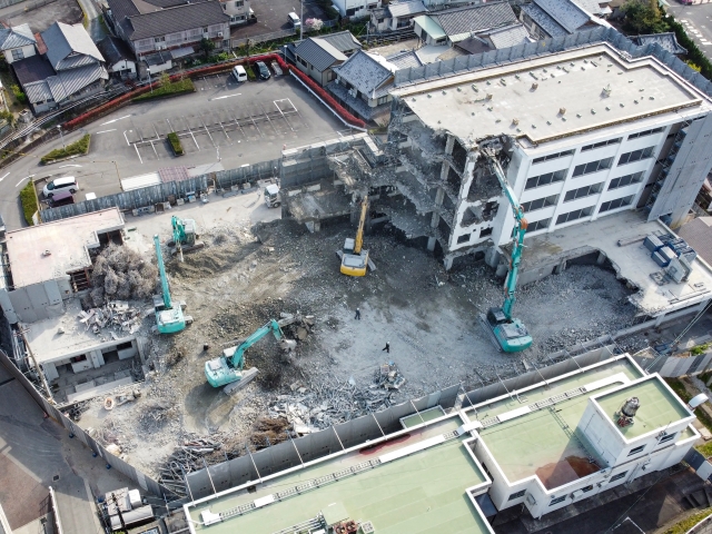 工事現場ドローン撮影