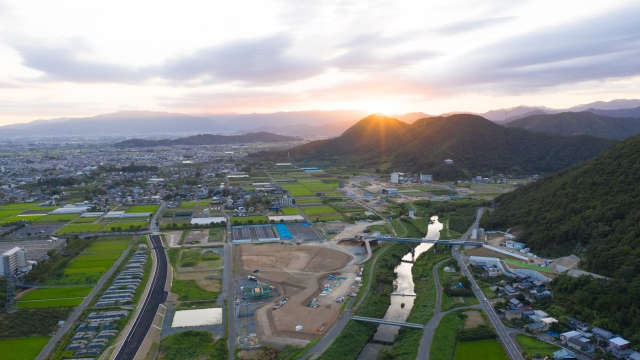 ドローンの航空写真